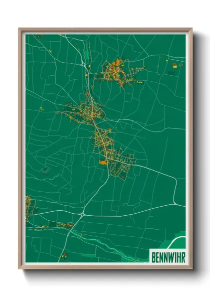 Une affiche de carte sur Bennwihr