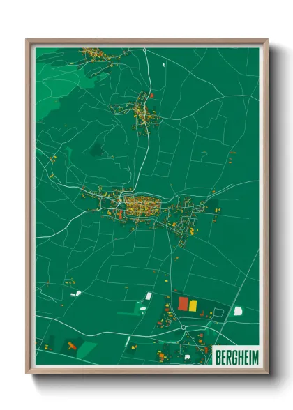 Une affiche de carte sur Bergheim
