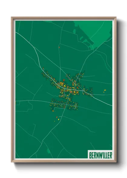 Une affiche de carte sur Bernwiller