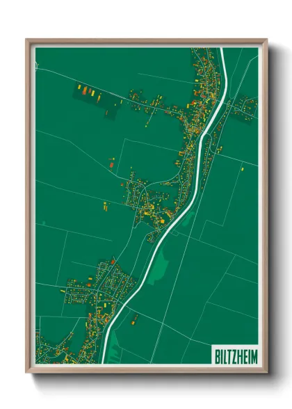 Une affiche de carte sur Biltzheim