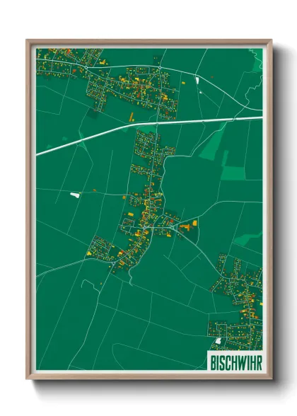 Une affiche de carte sur Bischwihr
