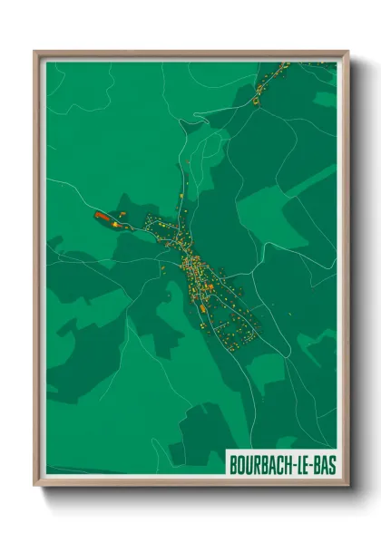 Une affiche de carte sur Bourbach-le-Bas