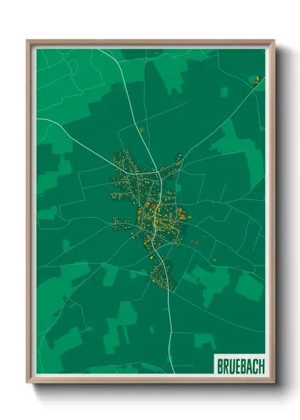 Une affiche de carte sur Bruebach