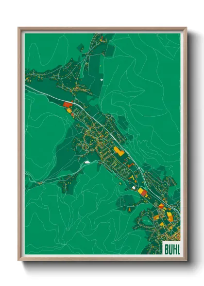 Une affiche de carte sur Buhl