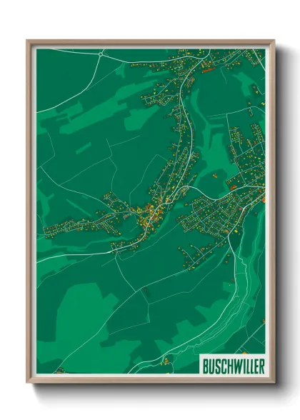 Une affiche de carte sur Buschwiller