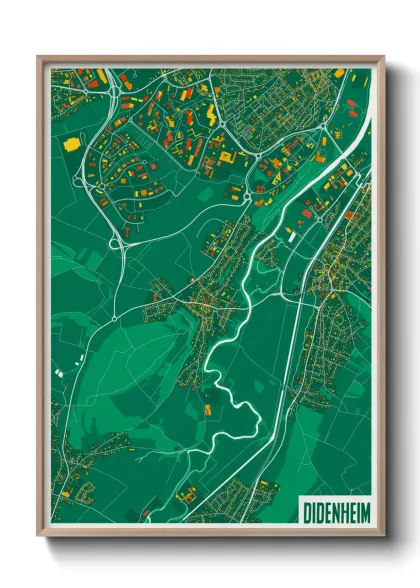 Une affiche de carte sur Didenheim