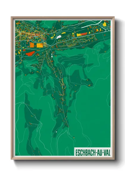 Une affiche de carte sur Eschbach-au-Val
