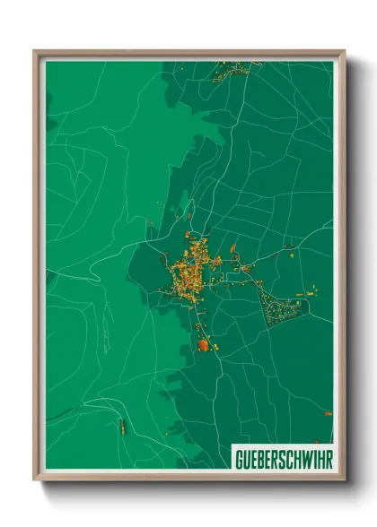 Une affiche de carte sur Gueberschwihr