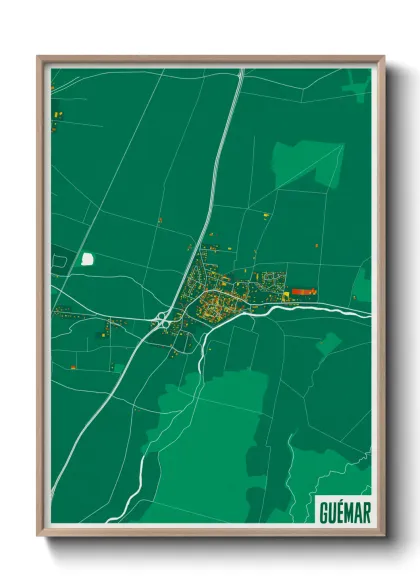 Une affiche de carte sur Guémar