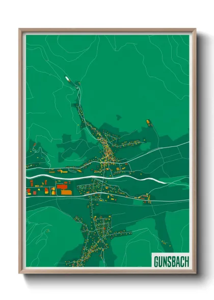 Une affiche de carte sur Gunsbach