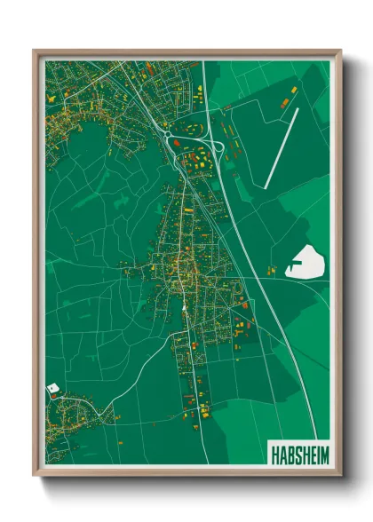 Une affiche de carte sur Habsheim