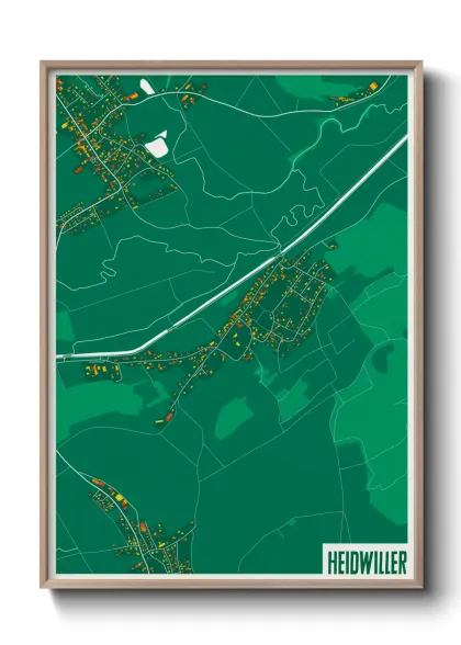 Une affiche de carte sur Heidwiller