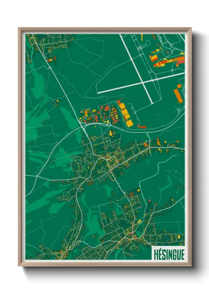 Une affiche de carte sur Hésingue