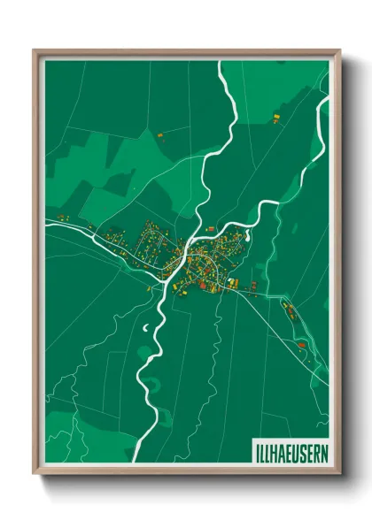Une affiche de carte sur Illhaeusern