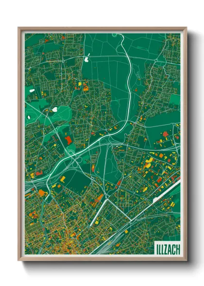 Une affiche de carte sur Illzach