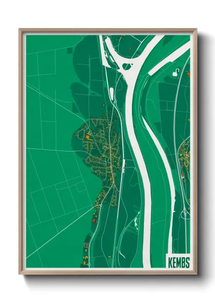 Une affiche de carte sur Kembs