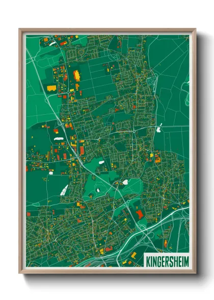 Une affiche de carte sur Kingersheim