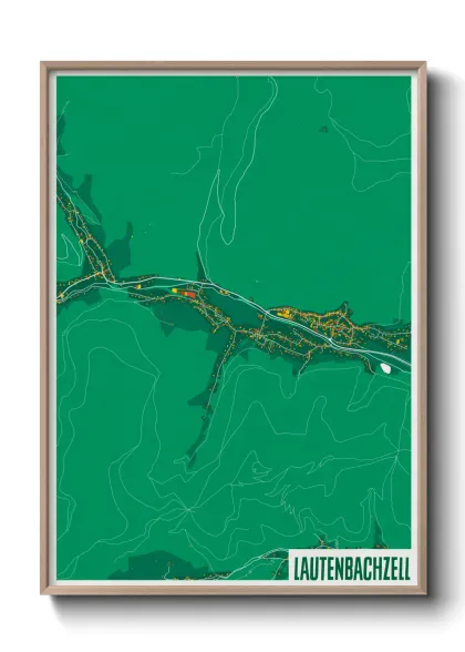 Une affiche de carte sur Lautenbachzell