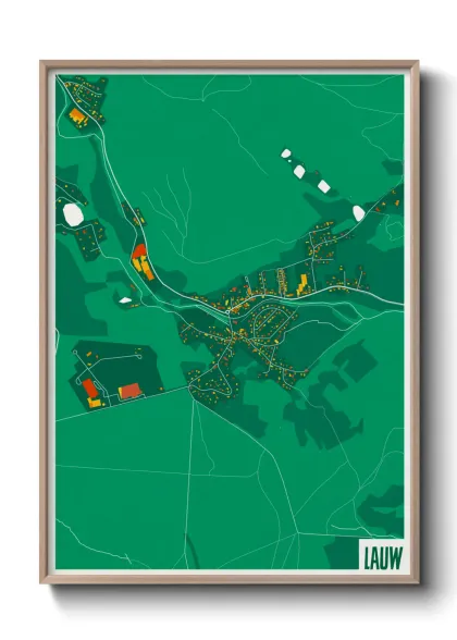 Une affiche de carte sur Lauw