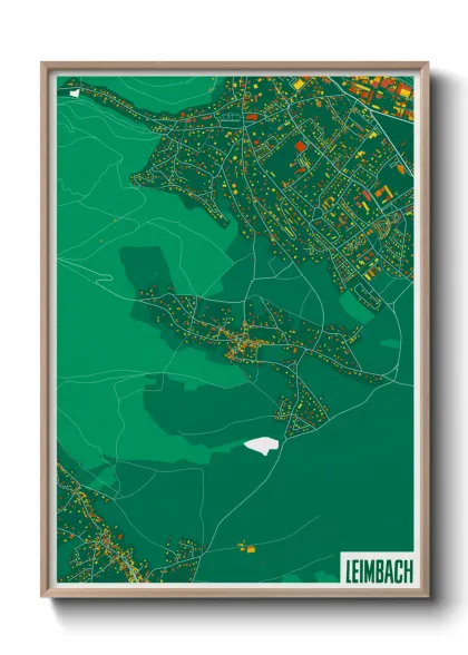 Une affiche de carte sur Leimbach