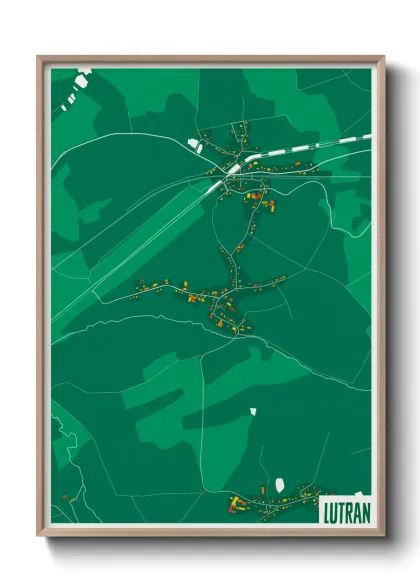 Une affiche de carte sur Lutran