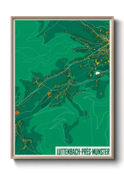 Une affiche de carte sur Luttenbach-près-Munster