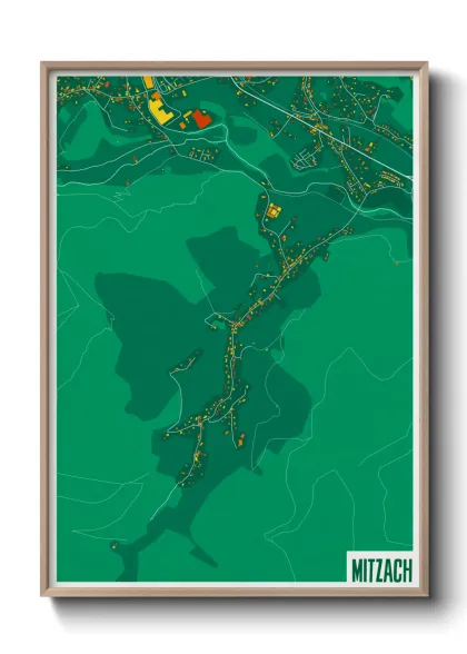 Une affiche de carte sur Mitzach