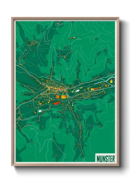 Une affiche de carte sur Munster