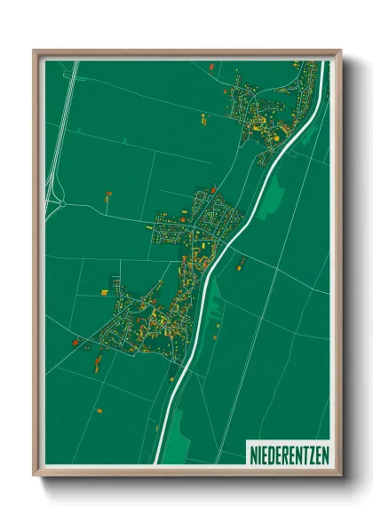 Une affiche de carte sur Niederentzen