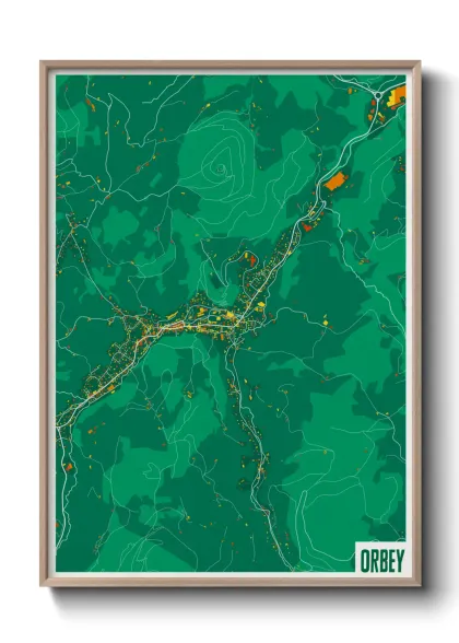 Une affiche de carte sur Orbey