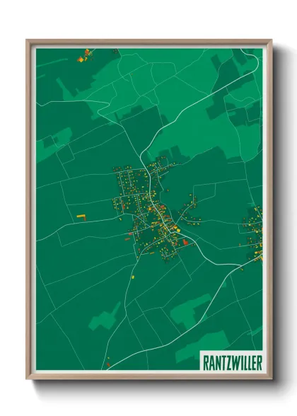 Une affiche de carte sur Rantzwiller