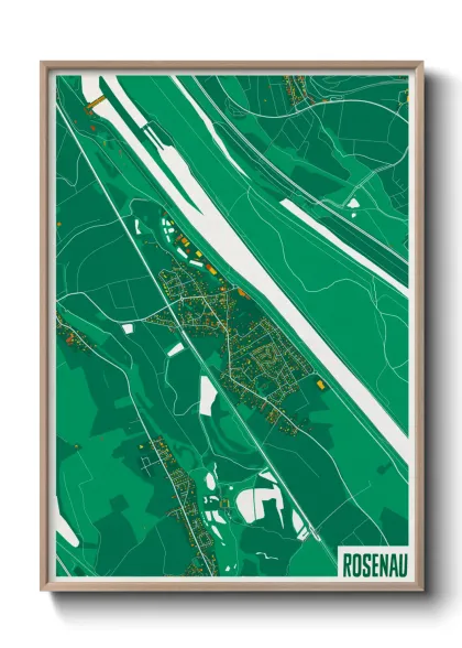 Une affiche de carte sur Rosenau