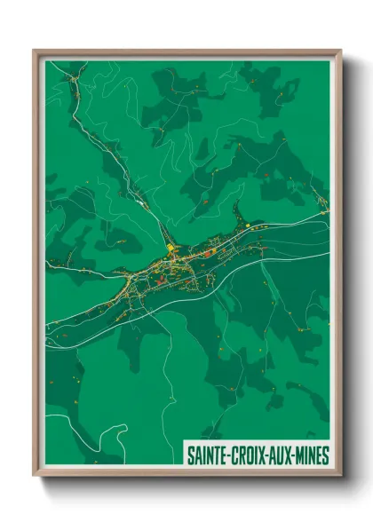 Une affiche de carte sur Sainte-Croix-aux-Mines