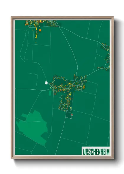 Une affiche de carte sur Urschenheim