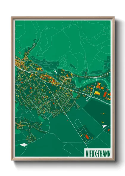Une affiche de carte sur Vieux-Thann