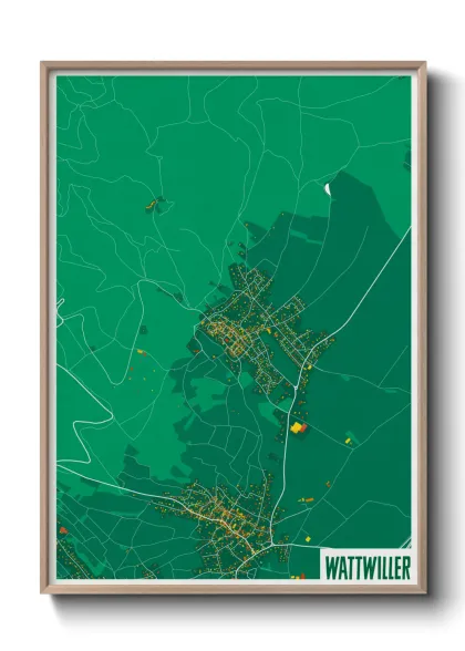 Une affiche de carte sur Wattwiller