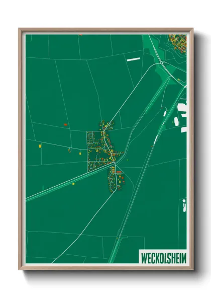 Une affiche de carte sur Weckolsheim