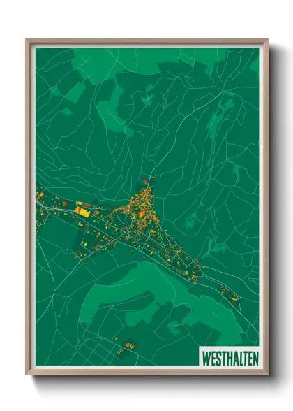 Une affiche de carte sur Westhalten