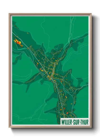Une affiche de carte sur Willer-sur-Thur