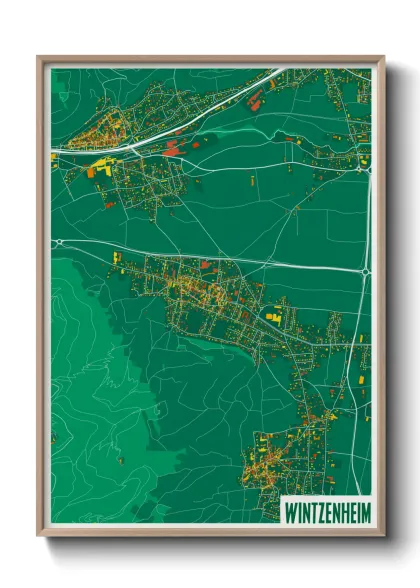 Une affiche de carte sur Wintzenheim
