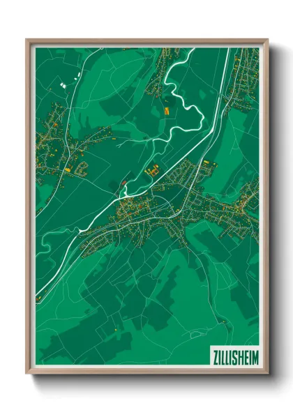 Une affiche de carte sur Zillisheim