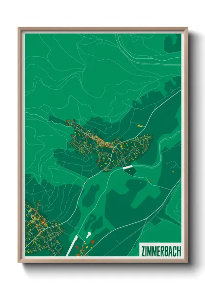 Une affiche de carte sur Zimmerbach
