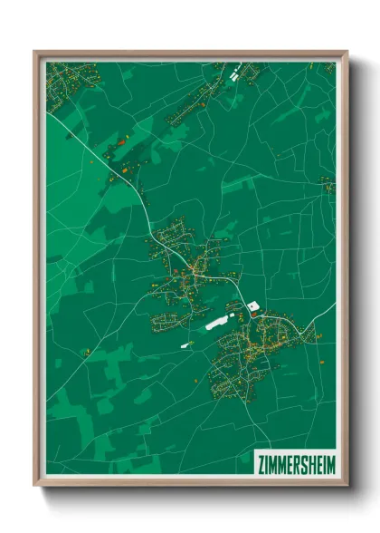 Une affiche de carte sur Zimmersheim