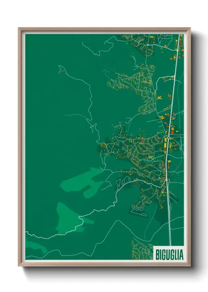 Une affiche de carte sur Biguglia