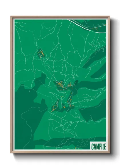 Une affiche de carte sur Campile