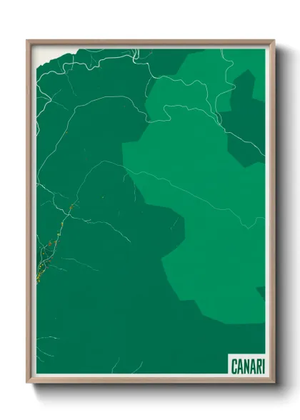 Une affiche de carte sur Canari