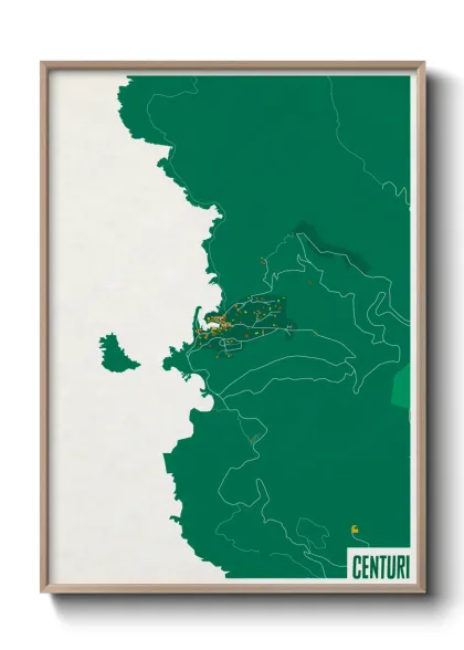 Une affiche de carte sur Centuri