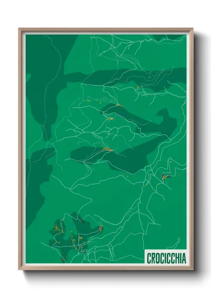 Une affiche de carte sur Crocicchia