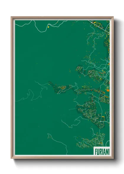 Une affiche de carte sur Furiani