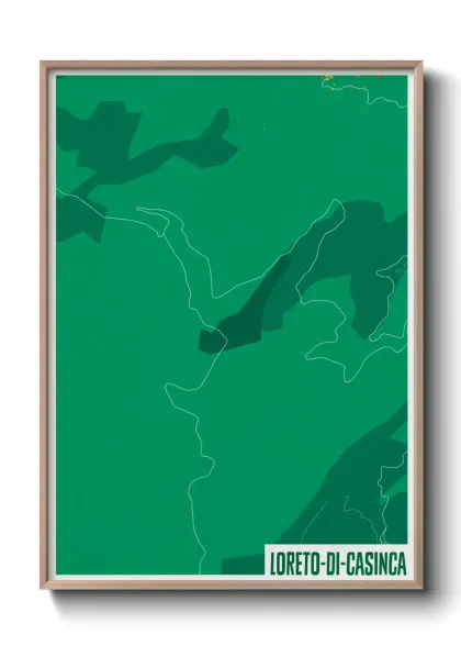 Une affiche de carte sur Loreto-di-Casinca